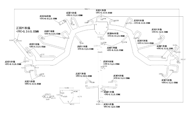 無人機柔性線路板結構示意圖